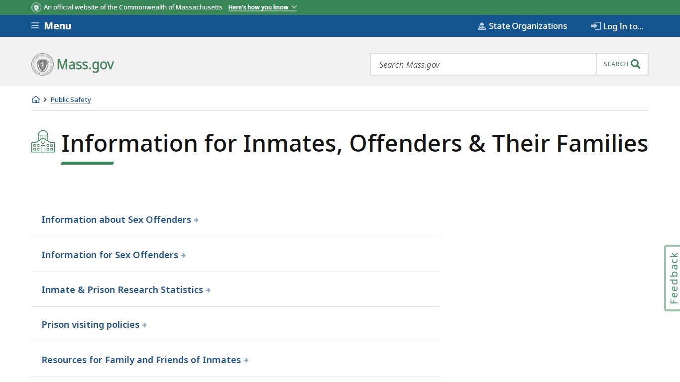 Prisons & Inmates | Mass.gov